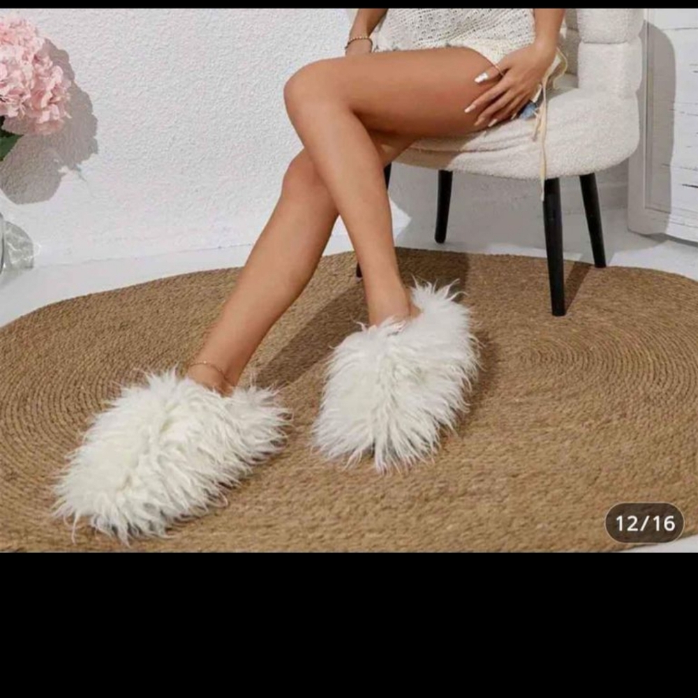 Fuzzy boots and fuzzy slippers